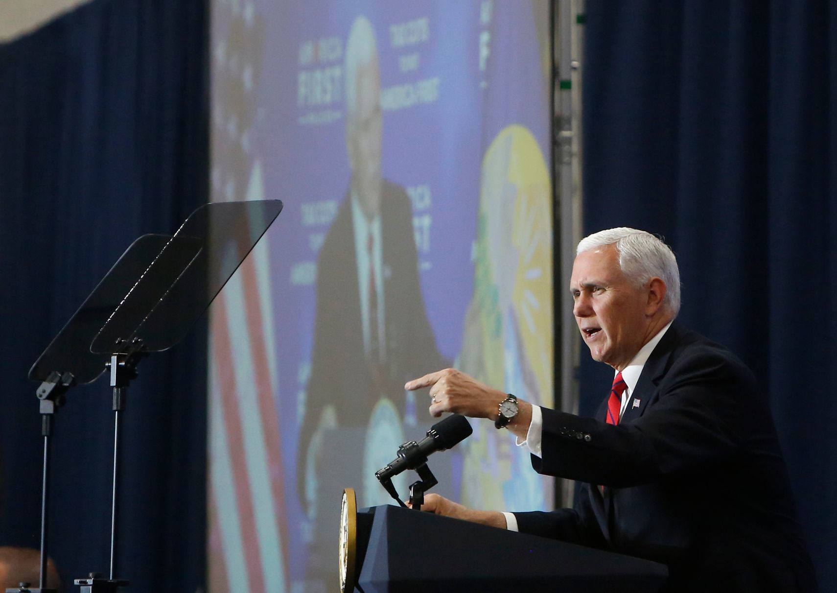 Vice President Mike Pence speaks at MetraPark